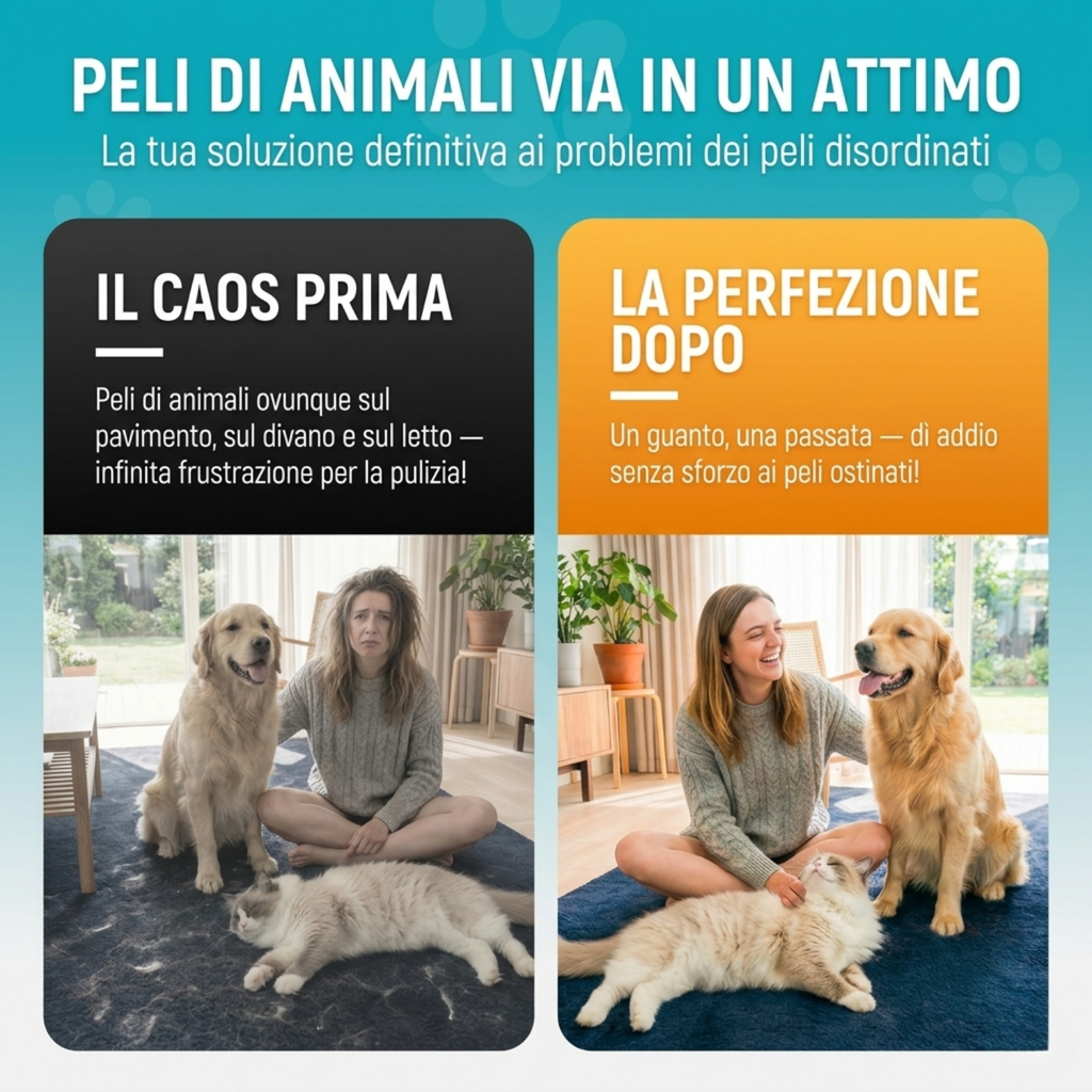 Guanto Rimuovi Peli per Cani e Gatti