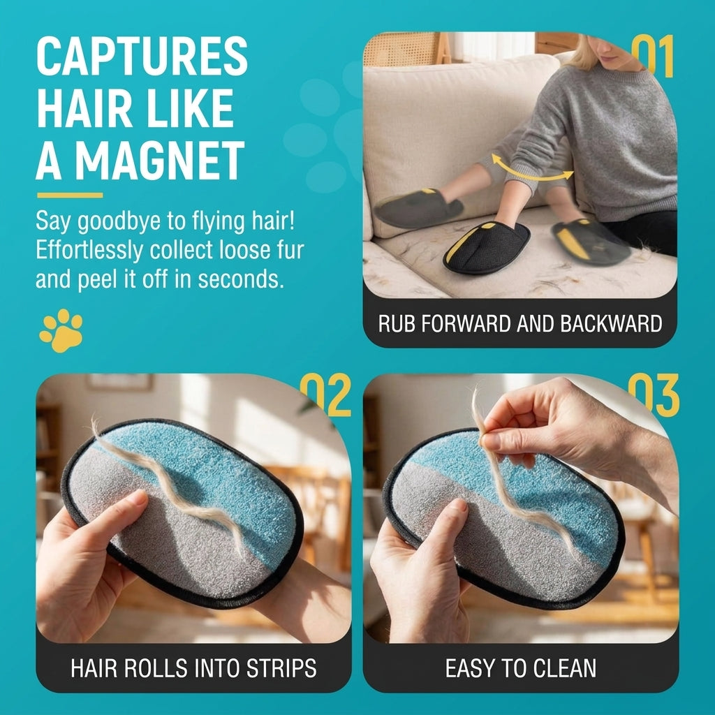Vinecero® Reusable Pet Hair Remover Mitt